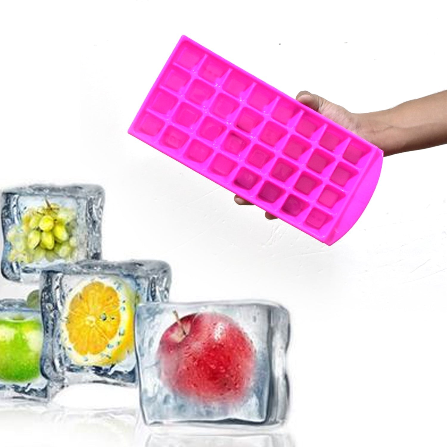 Ice tray with 32 cavities for easy ice making Ice tray with 32 cavities for easy ice making